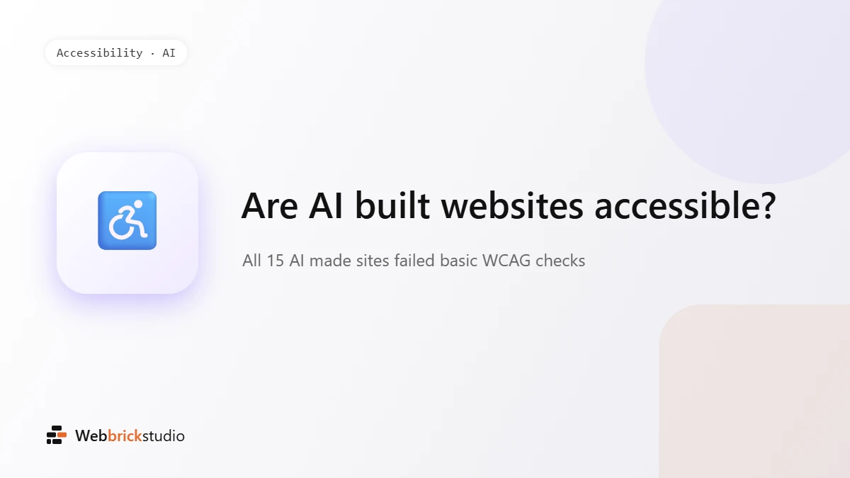 Are AI Built Websites Accessible? New Study Says No