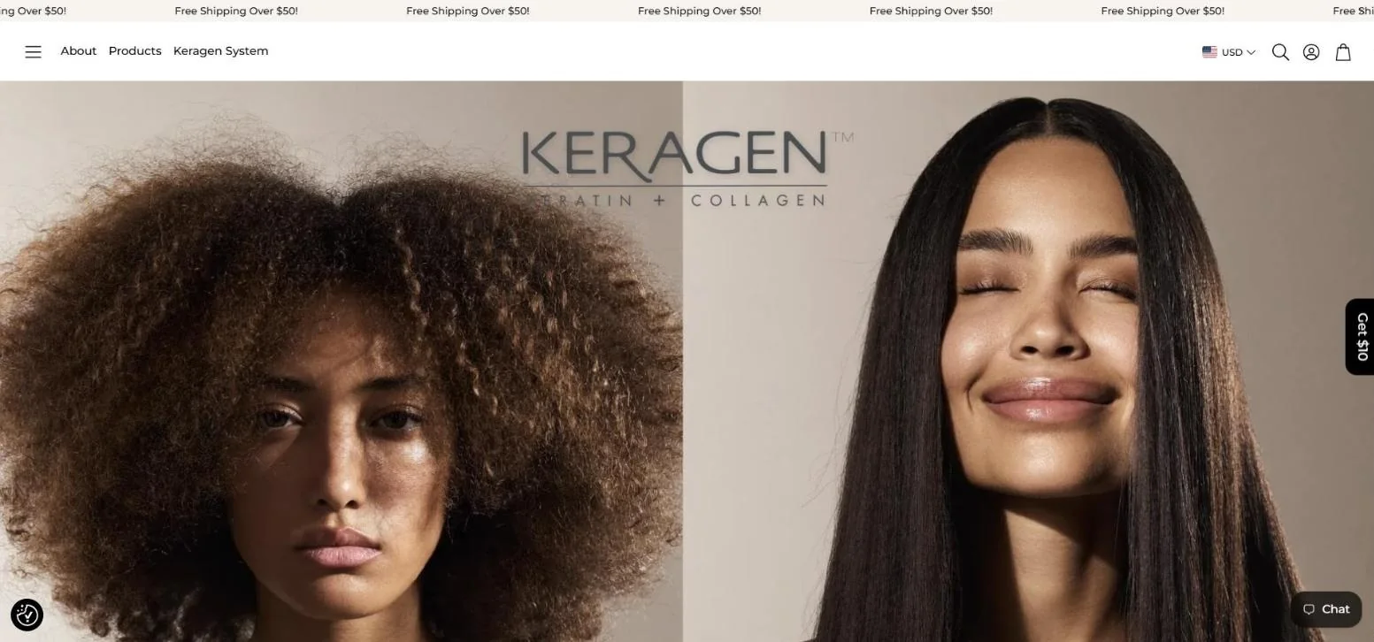 Keragen Smooth Shopify store homepage