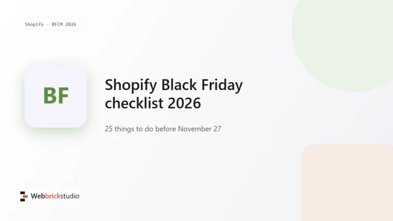 Shopify Black Friday Cyber Monday checklist 2026