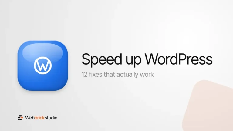 How to speed up a WordPress website